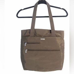 Baggalini Womans Shoulder Bag Tote Zippered Pockets Pewter